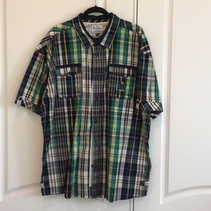 Parrish plaid short sleeve button down, size 4x